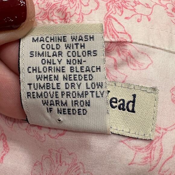 Duck Head Size 1X Top Vintage Floral Cotton Button Up Cottage Country Western - Picture 4 of 14